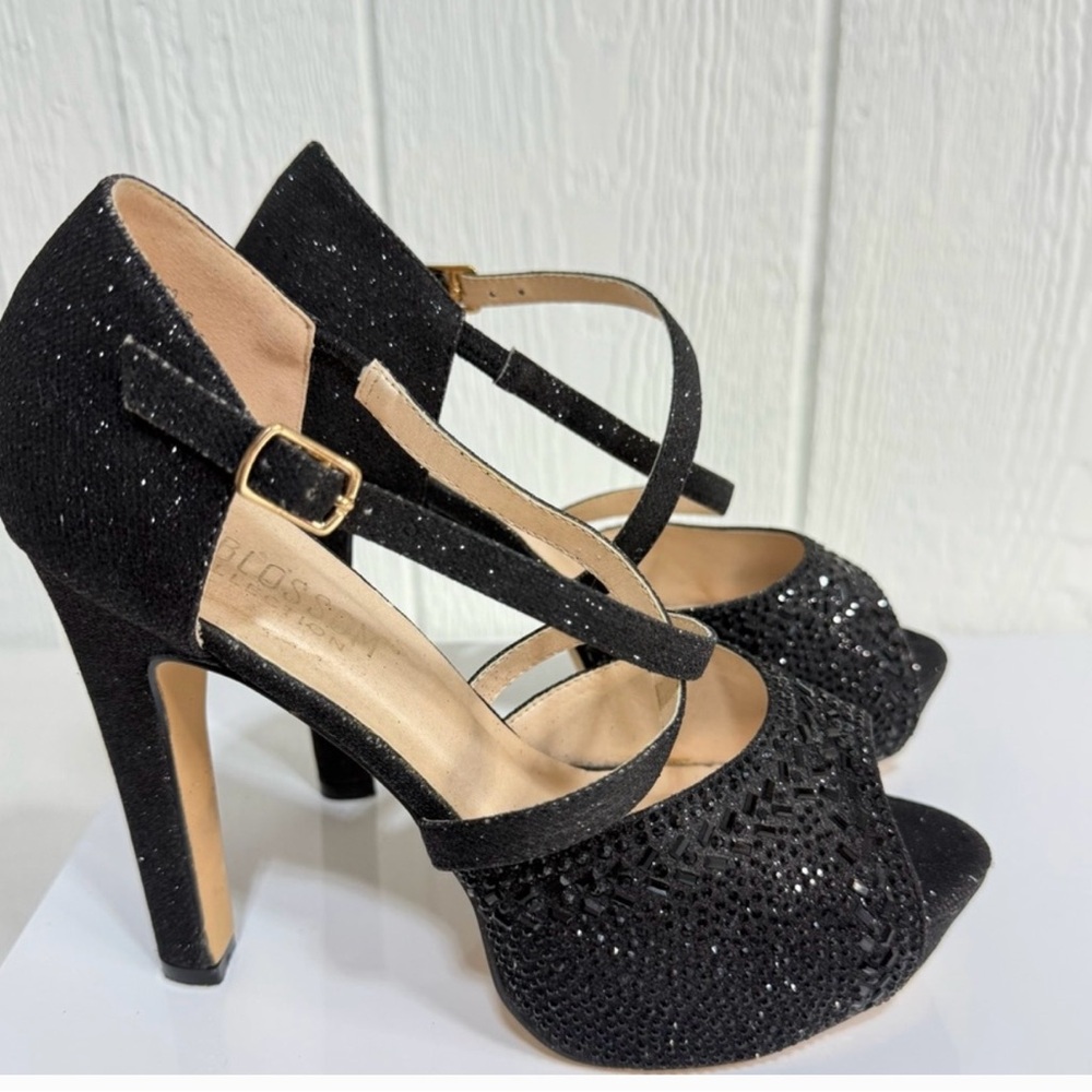 De Blossom Collection Sparkling Black Heels - Picture 9 of 9